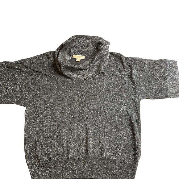 Michael Kors Shimmering Silver Cowl Neck Sweater - Picture 3 of 9